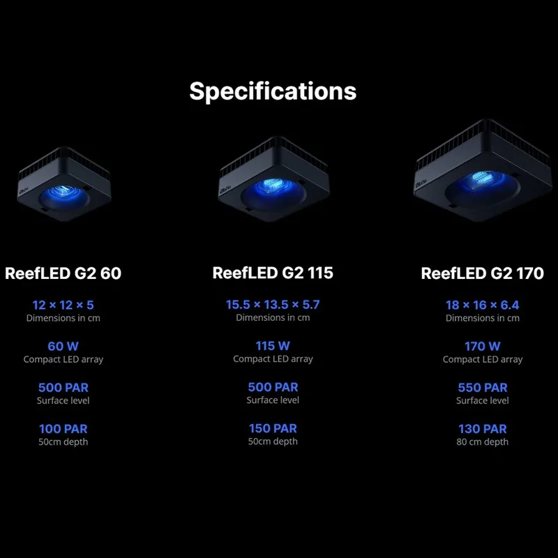 RedSea ReefLED G2 60/115/170 N - đánh giá và giá Marine Aquarium Led Lights
