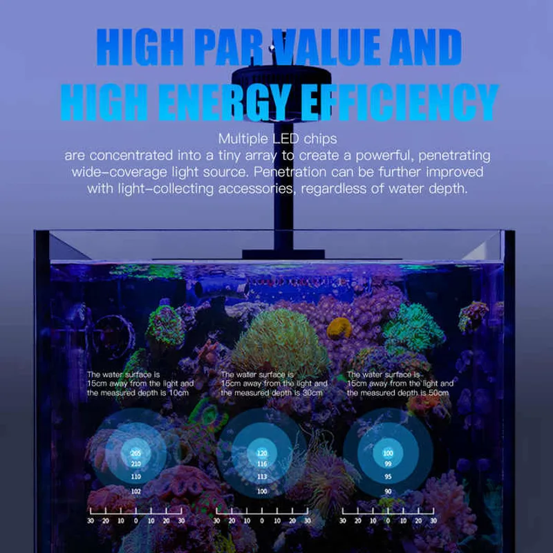100W Full Spectrum WiFi APP 6  - đánh giá và giá Aquarium Marine Color